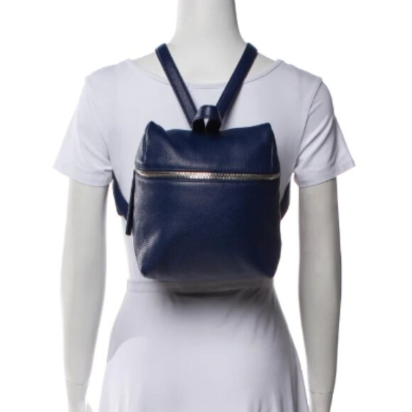 KARA Leather Backpack in Blue - Picture 1 of 7